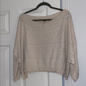 Cream off the shoulder white Free People top